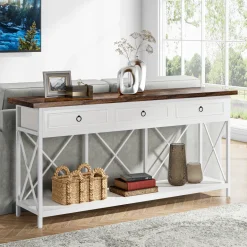 Sale Tribesigns 3 - Drawer Console Table, 70.8