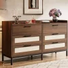Fashion Tribesigns 6 - Drawer Dresser, 55" Rustic Chest of Drawers Dresser Organizer
