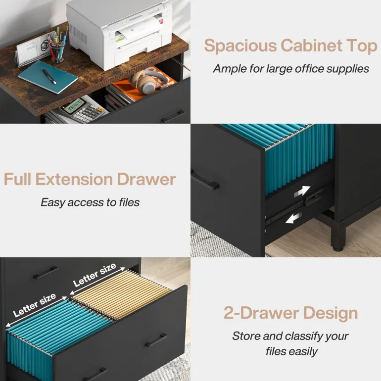 Store Tribesigns 2 - Drawer File Cabinet, Lateral Filing Cabinet Printer Stand
