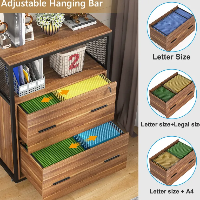 Discount Tribesigns 2 - Drawer File Cabinet, Letter/Legal / A4 Size Filing Cabinet with Lock