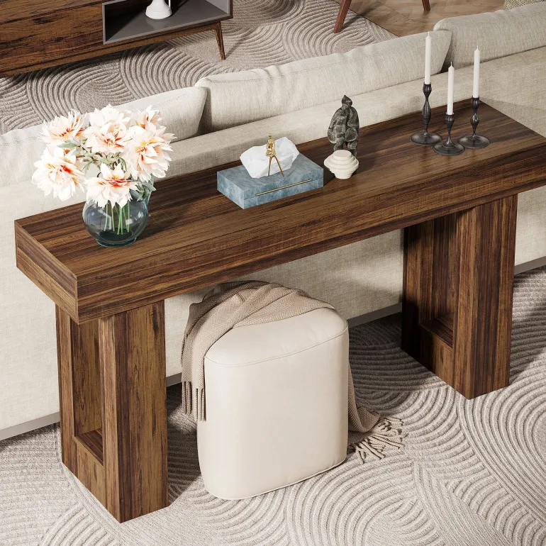 Hot Tribesigns 63 - Inch Console Table, Farmhouse Wooden Sofa Table Entryway Table