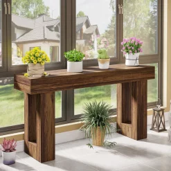 Hot Tribesigns 63 - Inch Console Table, Farmhouse Wooden Sofa Table Entryway Table