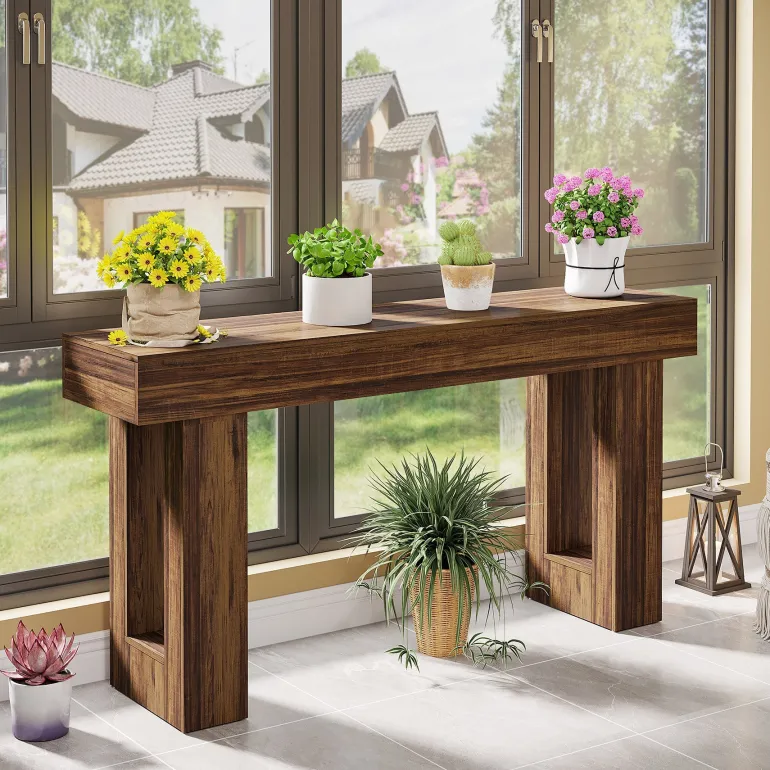Hot Tribesigns 63 - Inch Console Table, Farmhouse Wooden Sofa Table Entryway Table
