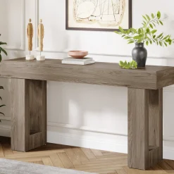 Hot Tribesigns 63 - Inch Console Table, Farmhouse Wooden Sofa Table Entryway Table