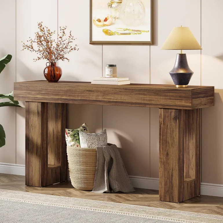 Hot Tribesigns 63 - Inch Console Table, Farmhouse Wooden Sofa Table Entryway Table