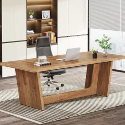 Shop Tribesigns 70.8 - Inch Executive Desk, Wood Study Computer Desk Writing Table