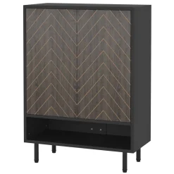 New Tribesigns 18 - Pair Shoe Cabinet, 6 - Tier Shoe Rack Organizer Cabinet with Door
