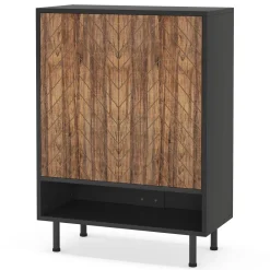 New Tribesigns 18 - Pair Shoe Cabinet, 6 - Tier Shoe Rack Organizer Cabinet with Door
