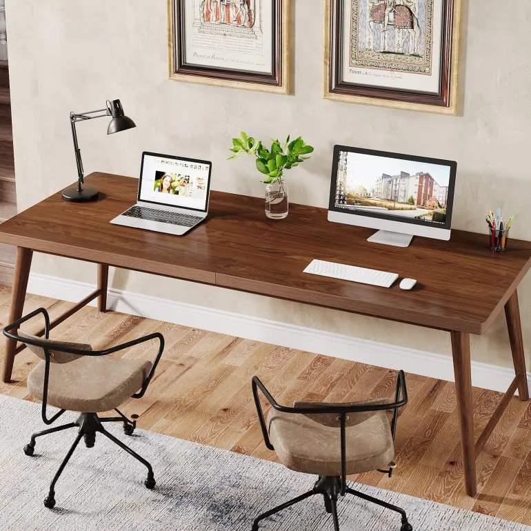 Sale Tribesigns 2 - Person Computer Desk, 78.7" Executive Desk Study Work Table