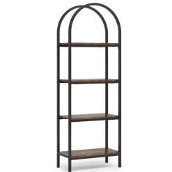 Cheap Tribesigns 4 - Tier / 5 - Tier Bookshelf, Arched Bookcase Display Rack with Storage Shelves