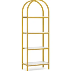 Cheap Tribesigns 4 - Tier / 5 - Tier Bookshelf, Arched Bookcase Display Rack with Storage Shelves