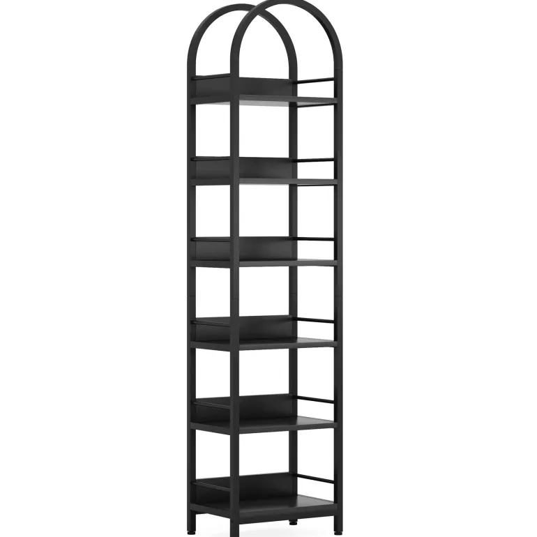 Sale Tribesigns 6 - Tier Bookshelf, 78.7" Narrow Bookcase Arched Display Shelf