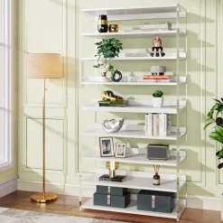 Flash Sale Tribesigns 8 - Tier Bookshelf, Acrylic Bookcase Storage Display Shelf