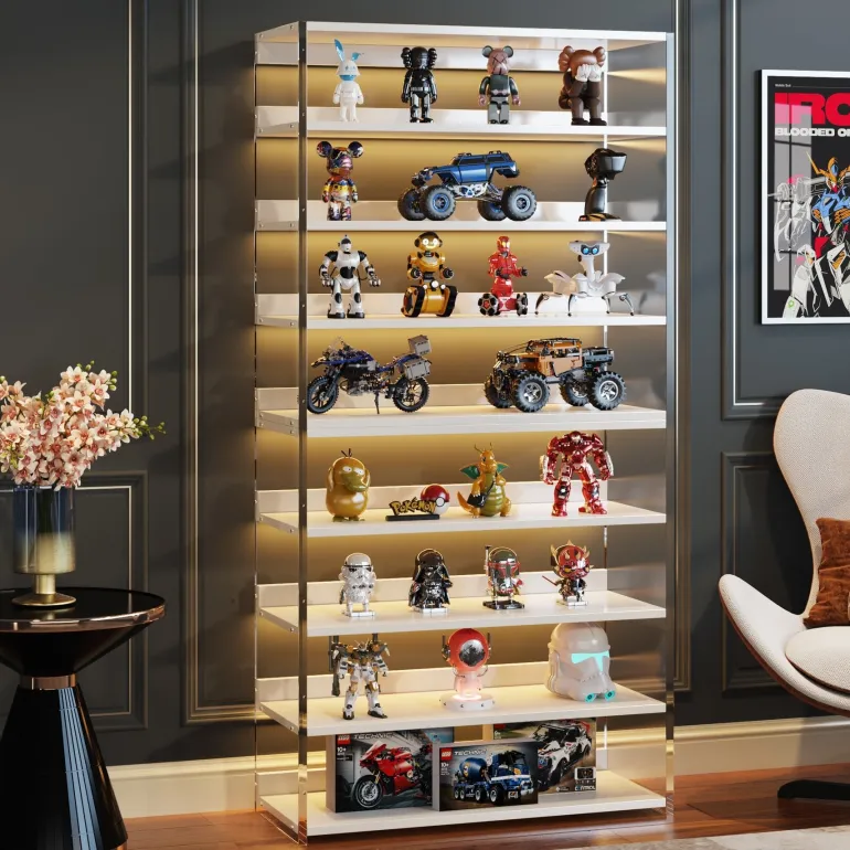 Flash Sale Tribesigns 8 - Tier Bookshelf, Acrylic Bookcase Storage Display Shelf