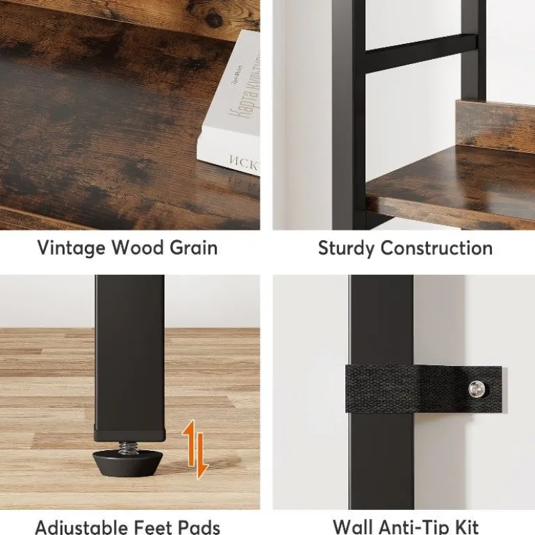 Shop Tribesigns 5 - Tier Bookshelf, Double Wide Bookcase Storage Shelves Unit
