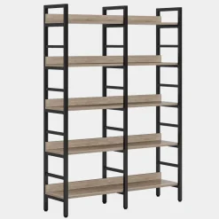 Shop Tribesigns 5 - Tier Bookshelf, Double Wide Bookcase Storage Shelves Unit