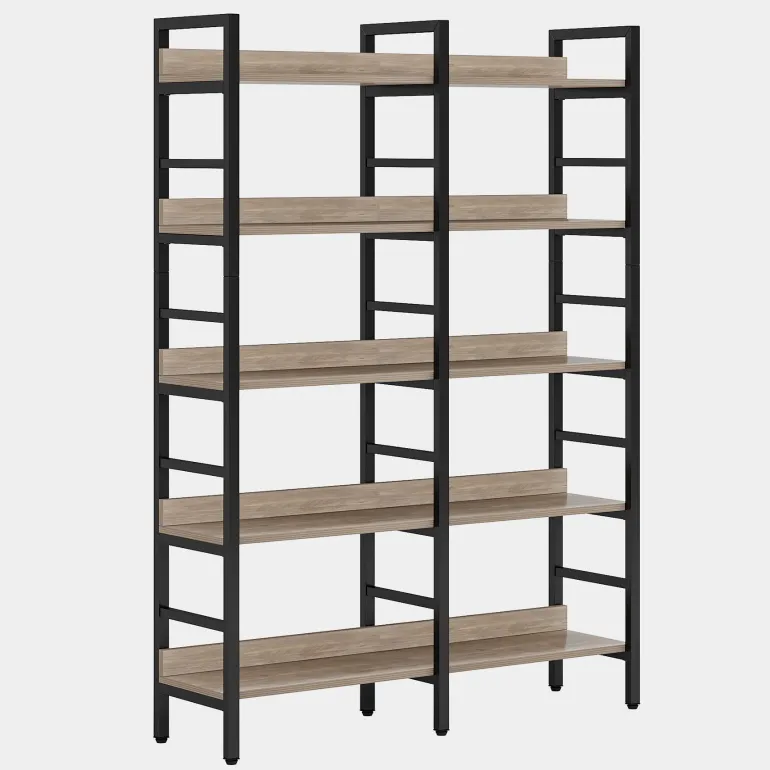 Shop Tribesigns 5 - Tier Bookshelf, Double Wide Bookcase Storage Shelves Unit
