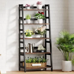 Best Sale Tribesigns 5 - Tier Bookshelf, Ladder Bookcase Etagere Storage Shelf
