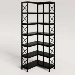 Best Sale Tribesigns 7 - Tier Corner Bookshelf Corner Bookcase Storage Display Rack