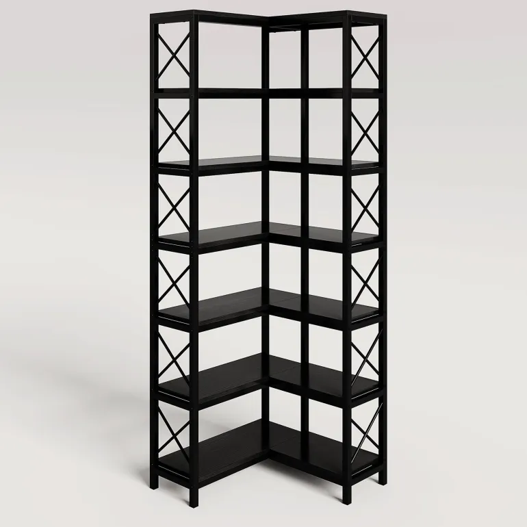 Best Sale Tribesigns 7 - Tier Corner Bookshelf Corner Bookcase Storage Display Rack