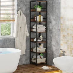 Hot Tribesigns 6 - Tier Corner Shelf, Narrow Etagere Bookshelf Storage Rack
