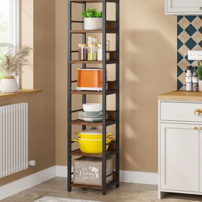Hot Tribesigns 6 - Tier Corner Shelf, Narrow Etagere Bookshelf Storage Rack