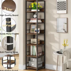 Hot Tribesigns 6 - Tier Corner Shelf, Narrow Etagere Bookshelf Storage Rack