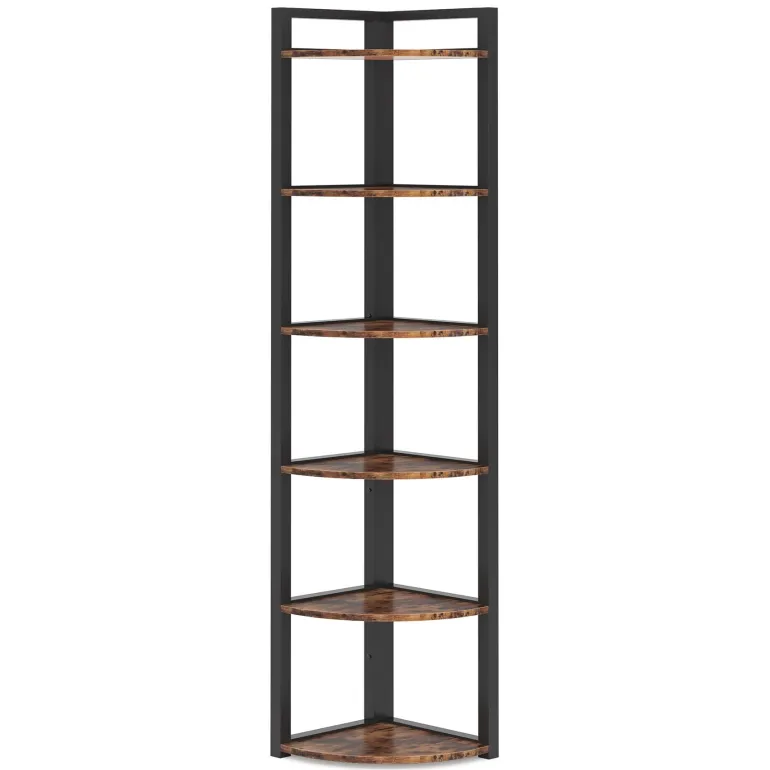 Sale Tribesigns 6 - Tier Corner Shelf, Small Corner Bookshelf Storage Rack