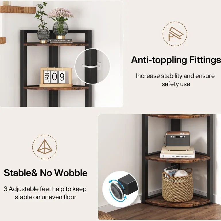 Sale Tribesigns 6 - Tier Corner Shelf, Small Corner Bookshelf Storage Rack