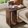 Shop Tribesigns 2 - Tier End Table, C - Shaped Wood Side Table with Lockable Wheels