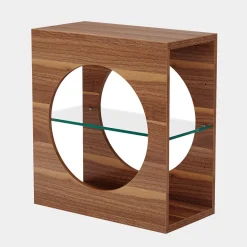 Store Tribesigns 3 - Tier End Table, Modern Side Table with Adjustable Glass Storage Shelf