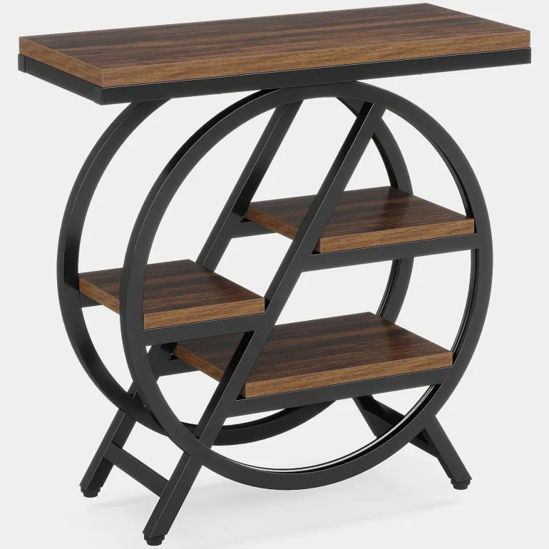 Clearance Tribesigns 4 - Tier End Table, Small Side Table Snack Table with Storage Shelves