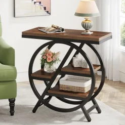 Clearance Tribesigns 4 - Tier End Table, Small Side Table Snack Table with Storage Shelves