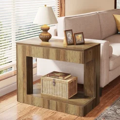Shop Tribesigns 2 - Tier End Table, Small Sofa Side Table With Open Storage Shelf