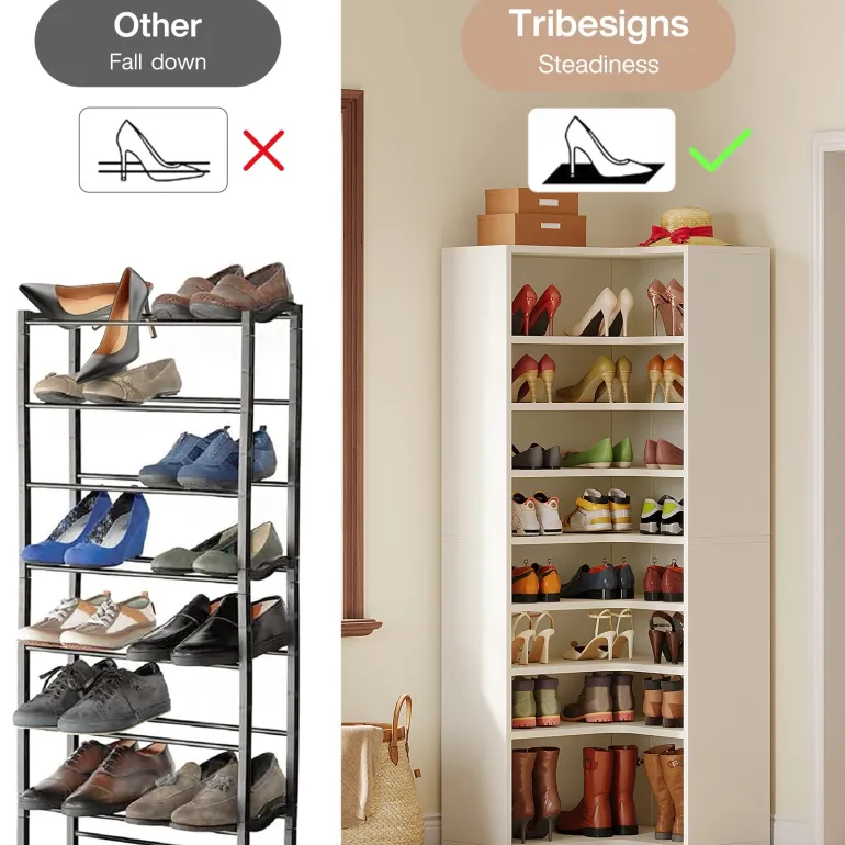 Online Tribesigns 9 - Tier Shoe Cabinet, 24 - 32 Pairs Freestanding Shoe Rack Shoe Organizer