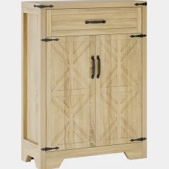 Clearance Tribesigns 5 - Tier Shoe Cabinet, Farmhouse Shoe Racks Entryway Storage Organizer