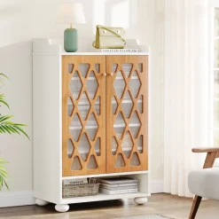 Clearance Tribesigns 7 - Tier Shoe Cabinet, Modern Wood Shoe Rack With Adjustable Shelves