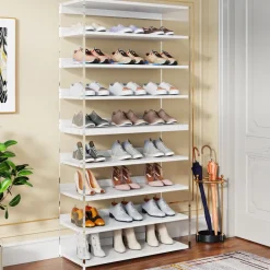 Discount Tribesigns 8 - Tier Shoe Rack, 32 Pair Modern Shoe Storage Cabinet