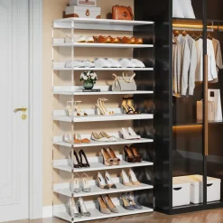 Discount Tribesigns 8 - Tier Shoe Rack, 32 Pair Modern Shoe Storage Cabinet