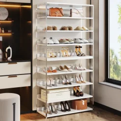 Discount Tribesigns 8 - Tier Shoe Rack, 32 Pair Modern Shoe Storage Cabinet