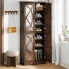 Best Tribesigns 8 - Tier Shoe Rack, Vintage Shoe Storage Cabinet With 4 Mirrored Doors