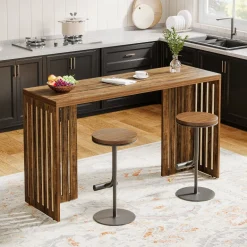 New Tribesigns 63" Bar Table, Rectangular High Top Kitchen & Dining Table(Only Table)