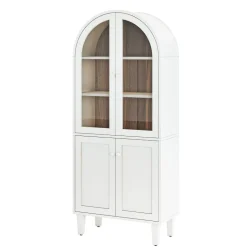 Discount Tribesigns 68" Bookshelf, 5 - Tier Arched Storage Cabinet Display Bookcase