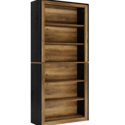 Clearance Tribesigns 74" Bookshelf, 6 - Tier Wood Bookcase Etagere with display Shelves