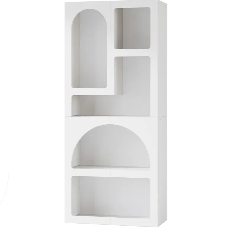 Clearance Tribesigns 70.8" Bookshelf, Geometric Bookcase Display Shelf with 5 Irregular Storage Shelves