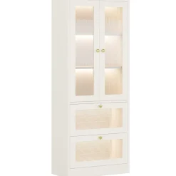 Hot Tribesigns 70.8" Bookshelf, Modern Bookcase Display Shelf with LED Light