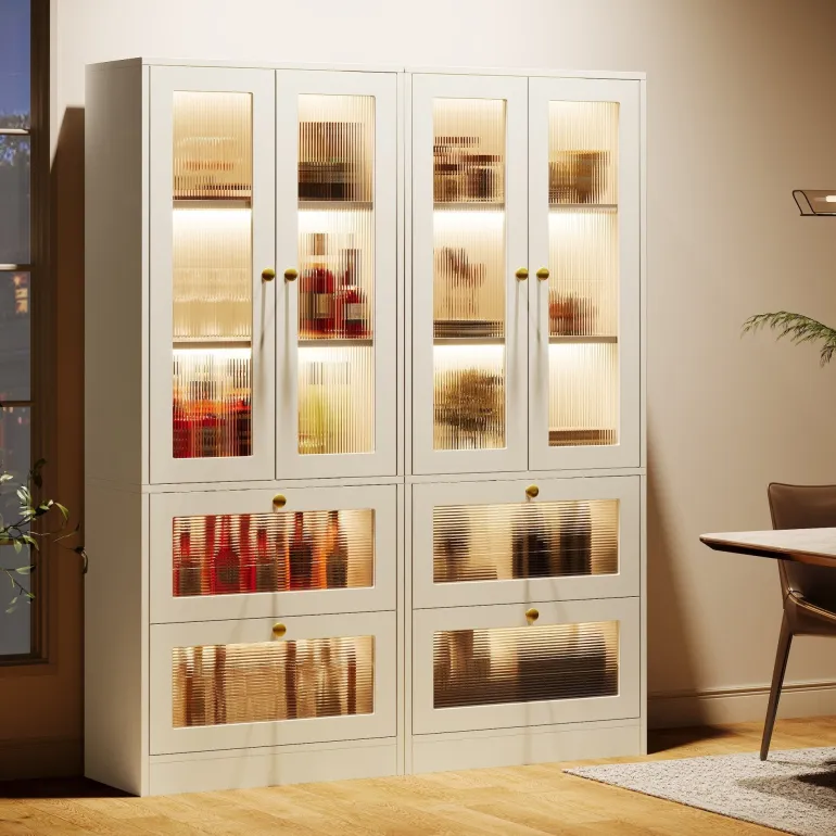 Hot Tribesigns 70.8" Bookshelf, Modern Bookcase Display Shelf with LED Light