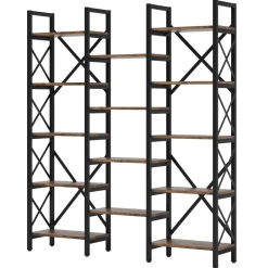 Fashion Tribesigns 59" Bookshelf, Triple Wide 5 - Shelf Bookcase Display Rack