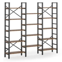 Discount Tribesigns 70" Bookshelf, Triple Wide Etagere Bookcase Open Display Shelf
