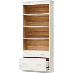 Sale Tribesigns 72" Bookshelf with Drawers, FreeStanding 5 - Shelf Bookcase Display Shelf